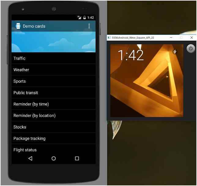 Idle Android Wear on right side
